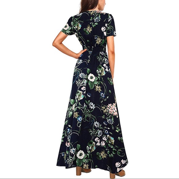 Women’s Long Maxi Floral Print Dress - Picture 2 of 5